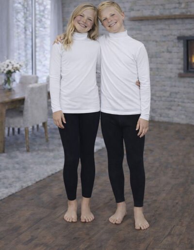 122 - Polera Térmica Unisex Niños - 6 al 16 - Negro, Blanco, Azul Marino