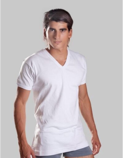 200 - Camiseta Interlock M Corta Escote V - 38 al 50