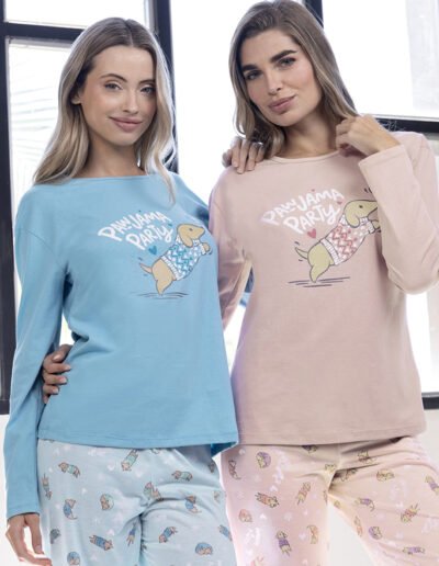 26303 - Pijama de jersey - S al XL - Rosa, Celeste