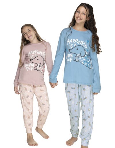 26921 - Pijama de jersey - 4 al 8 - Rosa, Celeste