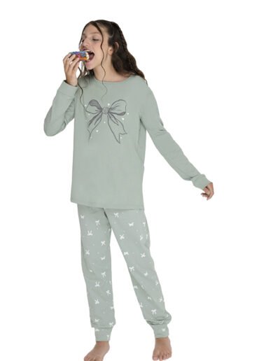 26922 - Pijama de jersey - 4 al 8 - Rosa, Verde