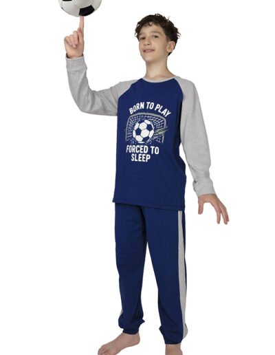 26931 - Pijama de jersey con estampa que brilla en la oscuridad - 4 al 8 - Azul, Topo